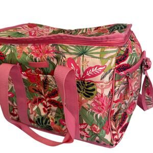 Vera Bradley Insulated Cooler Bag Pink Tropical Rainforest Canopy
